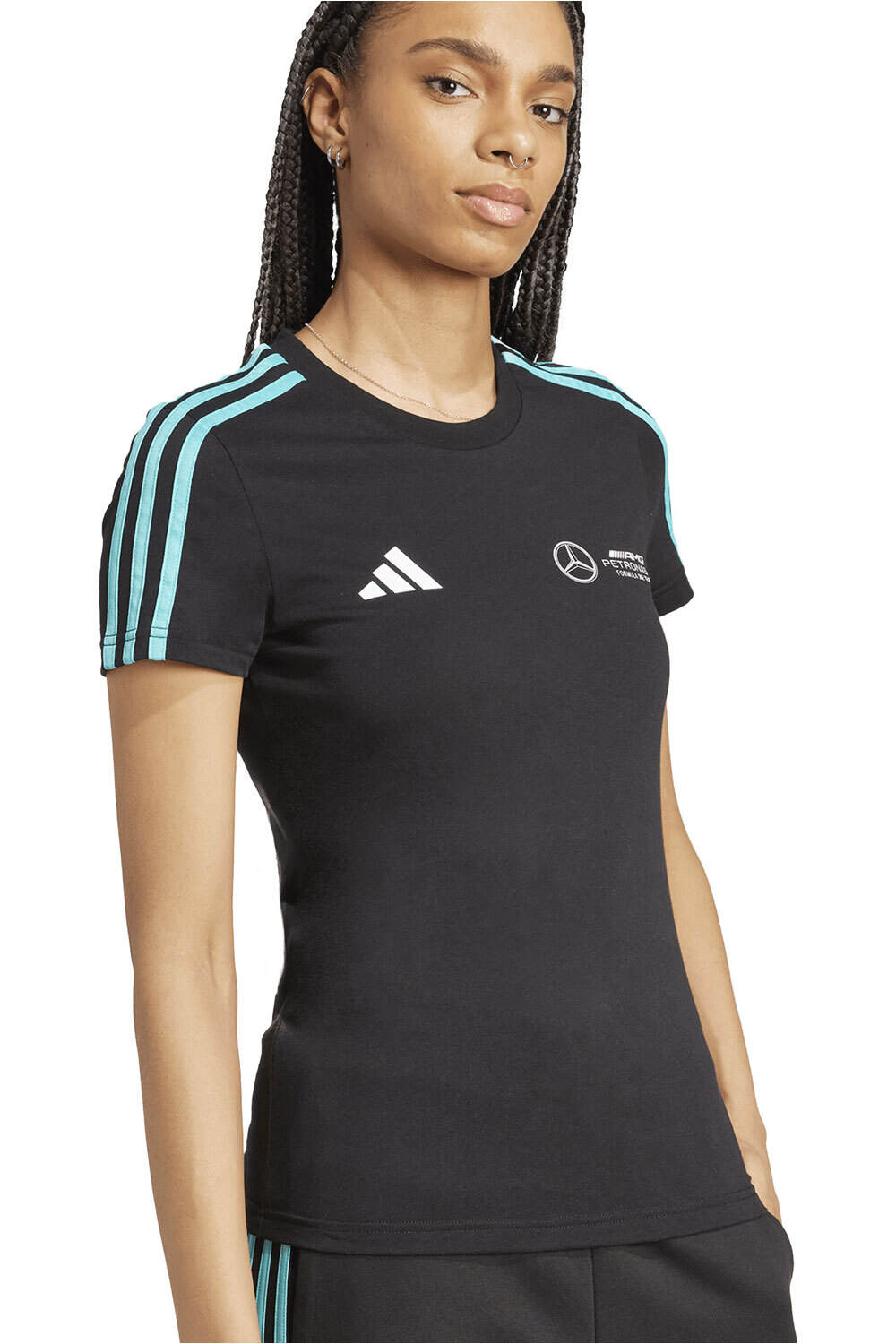 adidas camiseta manga corta mujer MERCEDES AMG PETRONAS F1 TEAM DNA vista detalle