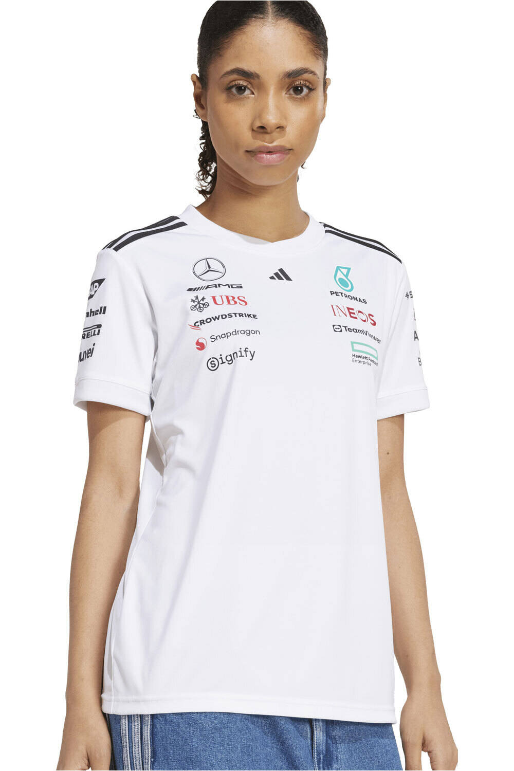adidas camiseta manga corta mujer MERCEDES AMG PETRONAS F1 TEAM vista detalle