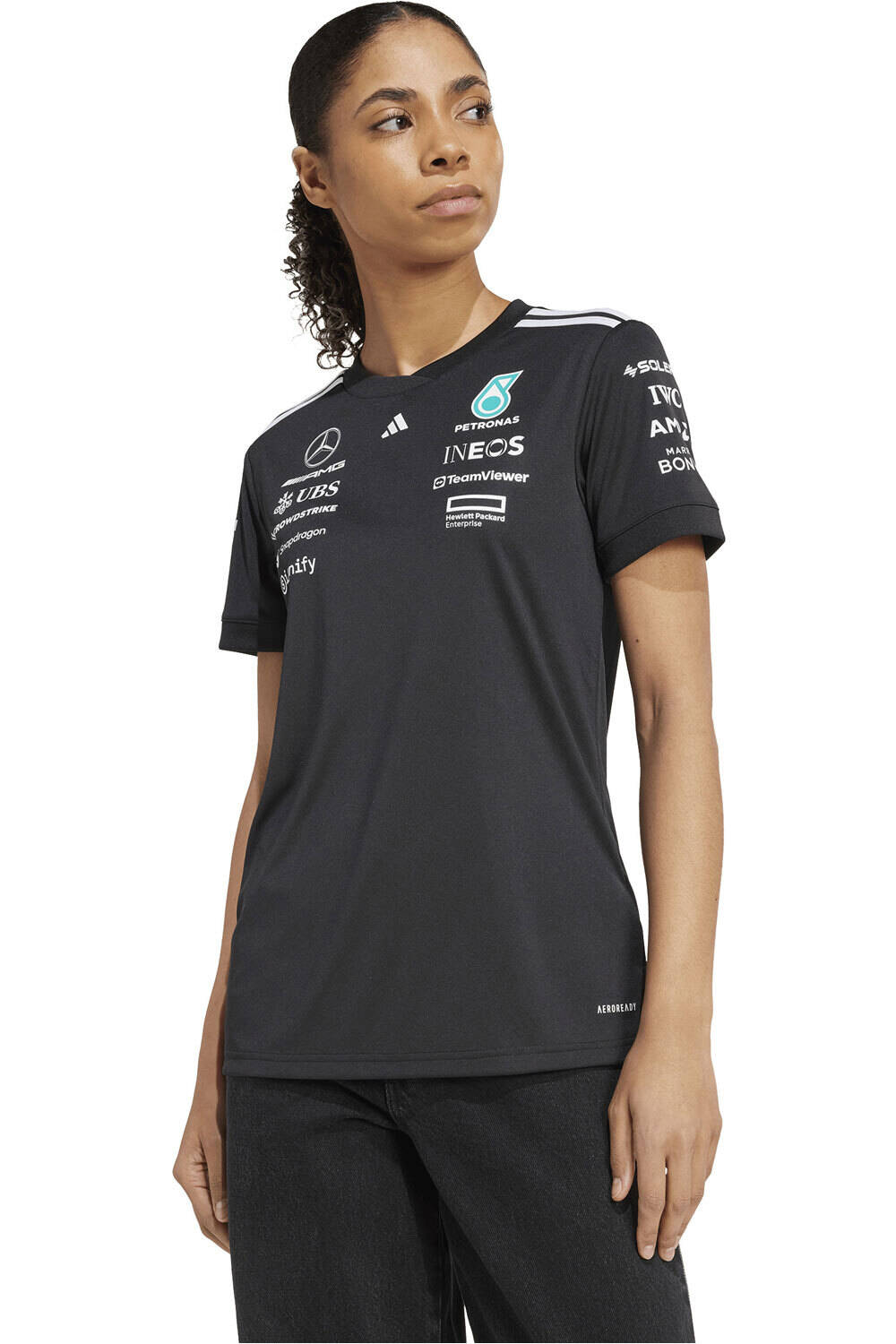 adidas camiseta manga corta mujer MERCEDES AMG PETRONAS F1 TEAM vista frontal