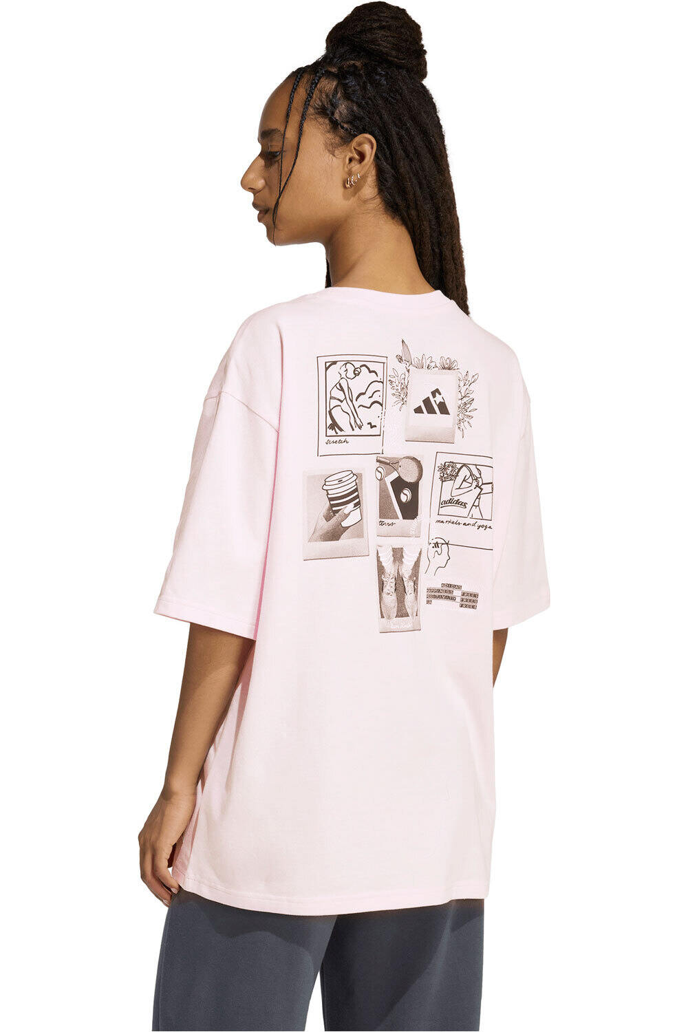 adidas camiseta manga corta mujer MINI EMBROIDERY vista trasera