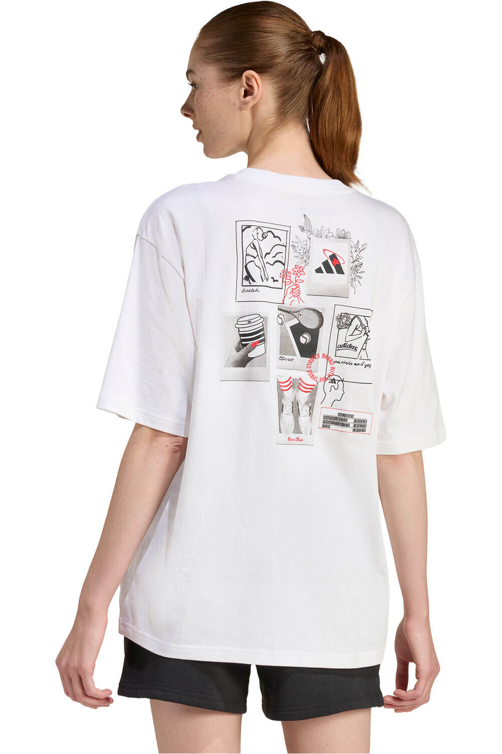 adidas camiseta manga corta mujer MINI EMBROIDERY vista trasera