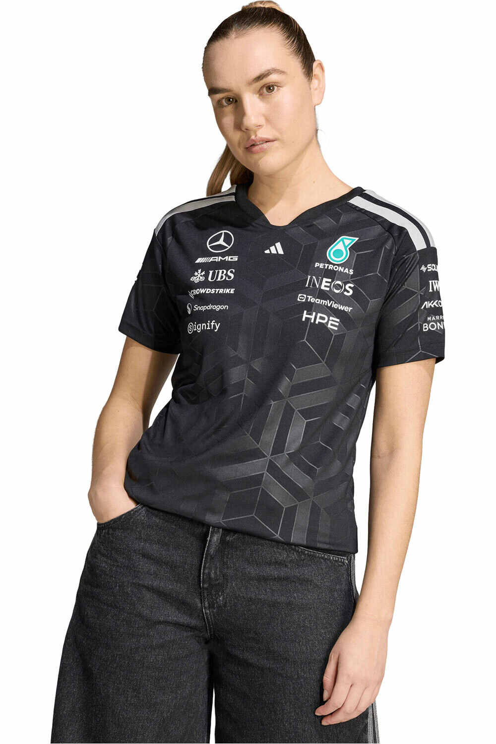 adidas camiseta manga corta mujer PILOTO MERCEDES-AMG PETRONAS F1 TEAM vista frontal