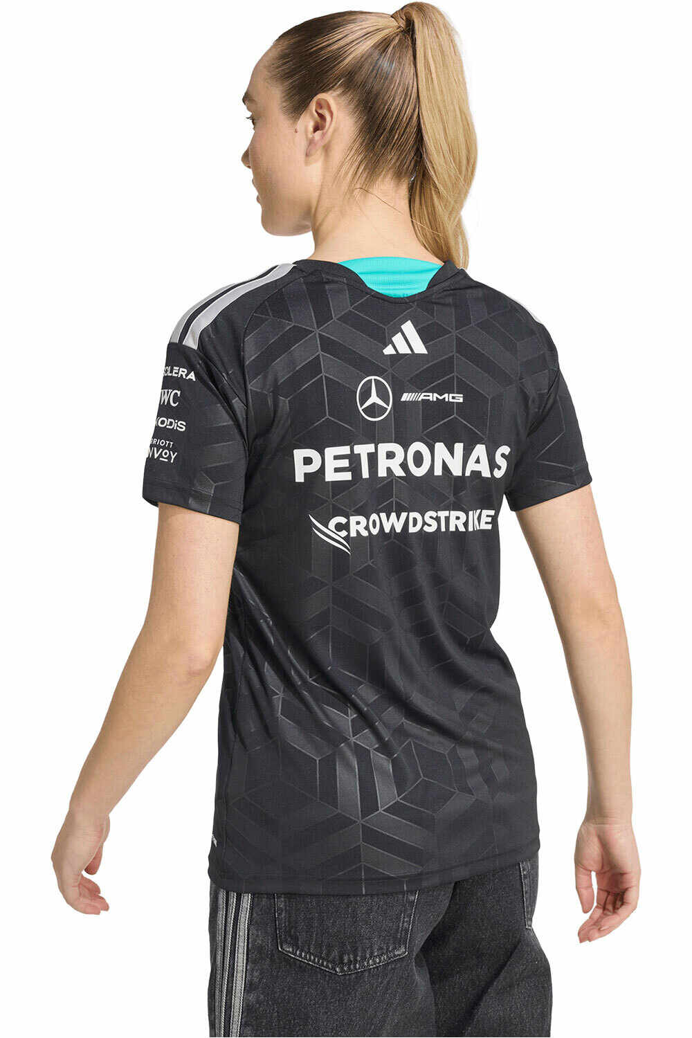 adidas camiseta manga corta mujer PILOTO MERCEDES-AMG PETRONAS F1 TEAM vista trasera