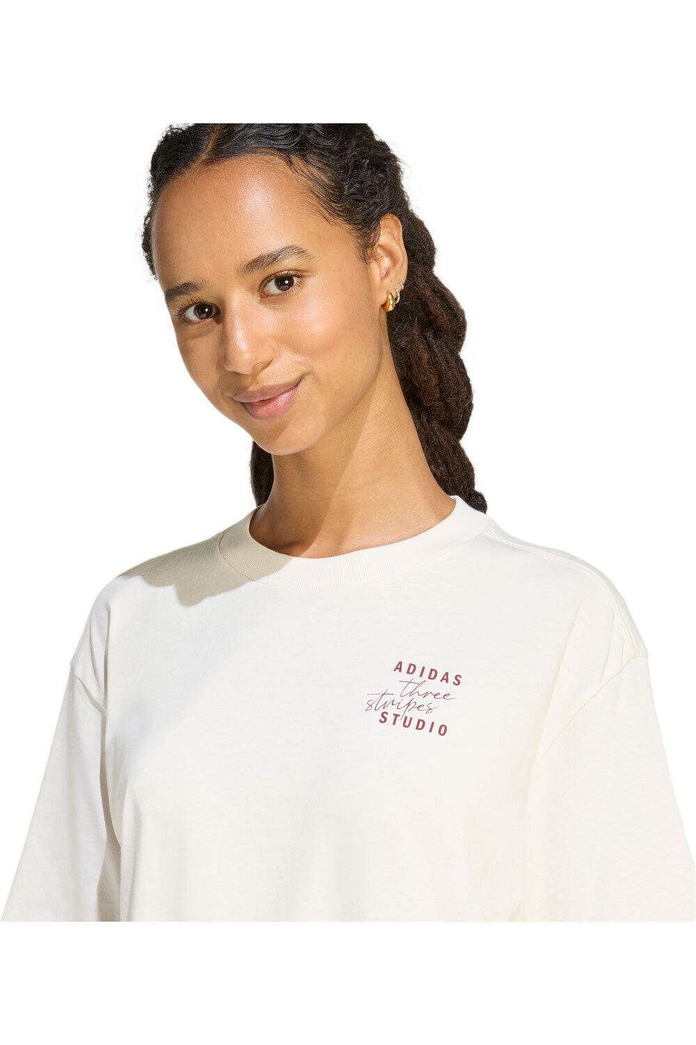 adidas camiseta manga corta mujer STUDIO BOYFRIEND vista detalle