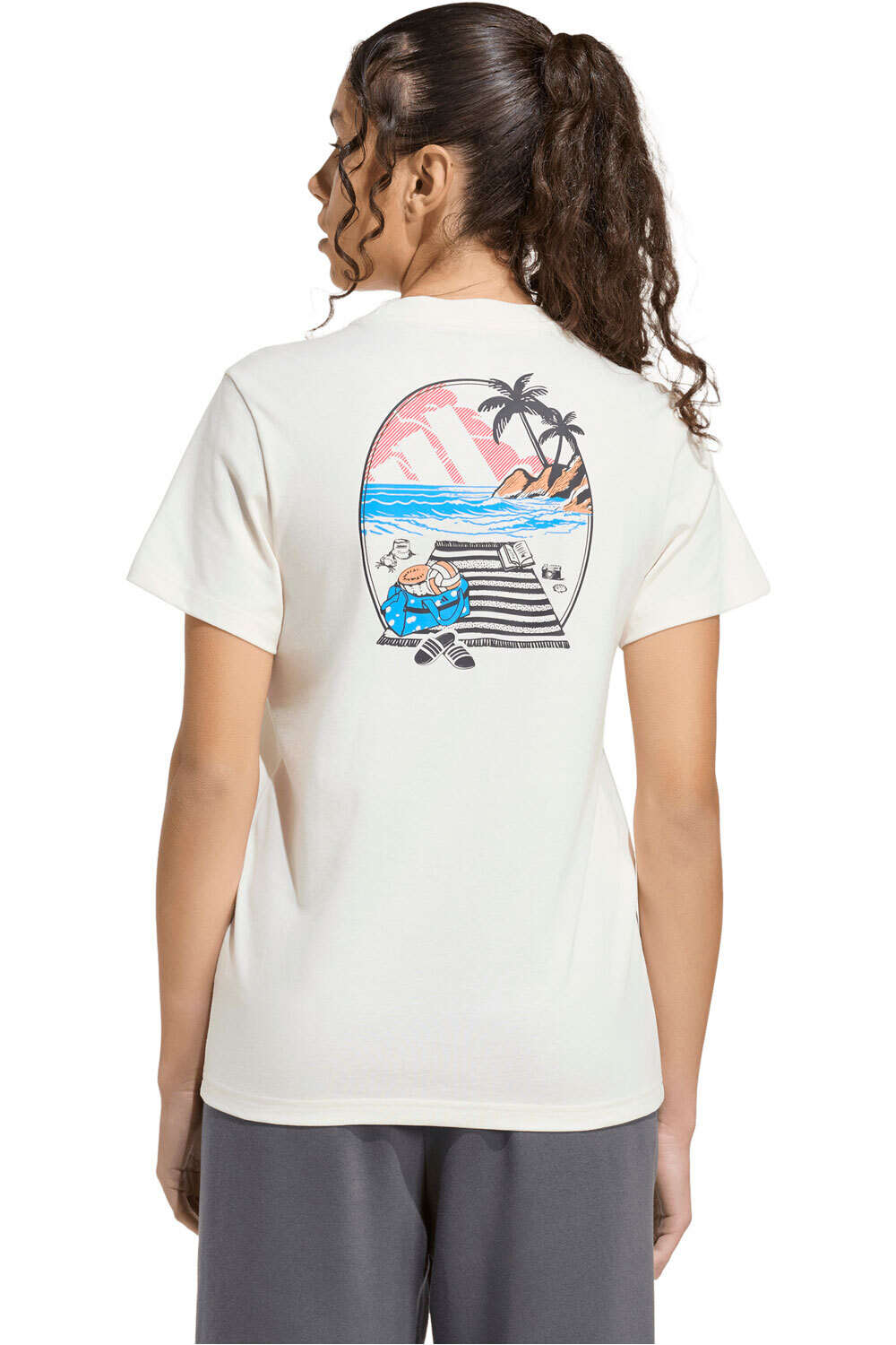 adidas camiseta manga corta mujer SUMMER SLIDE 2 GRAPHIC vista trasera