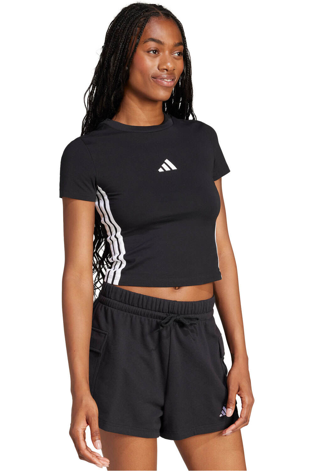 adidas camiseta manga corta mujer W 3S SJ BABY T vista detalle