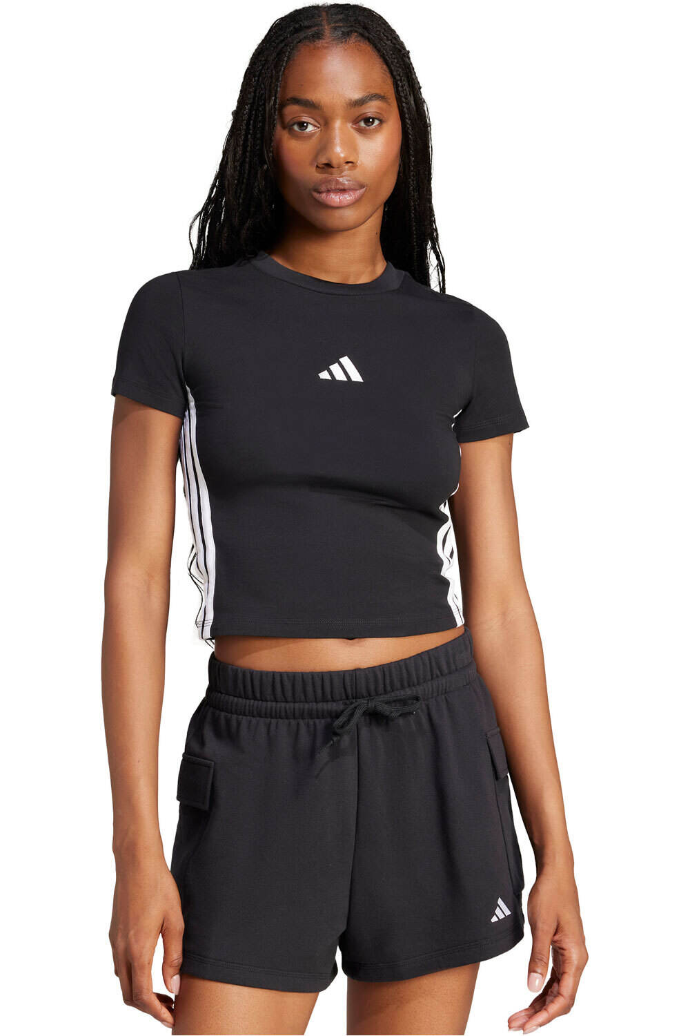 adidas camiseta manga corta mujer W 3S SJ BABY T vista frontal