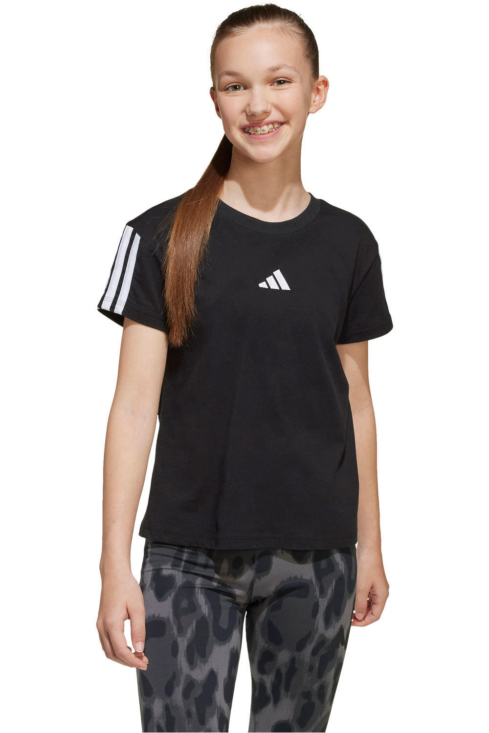 adidas camiseta manga corta niña JG 3S TEE 160 vista frontal