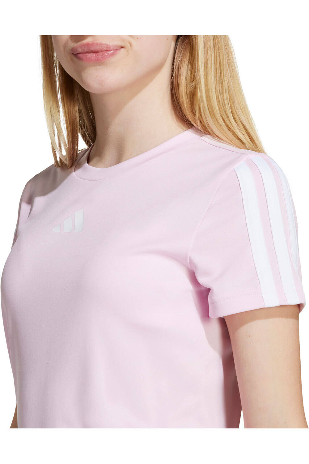 adidas camiseta manga corta niña TRAIN ESSENTIALS 3-STRIPES vista detalle