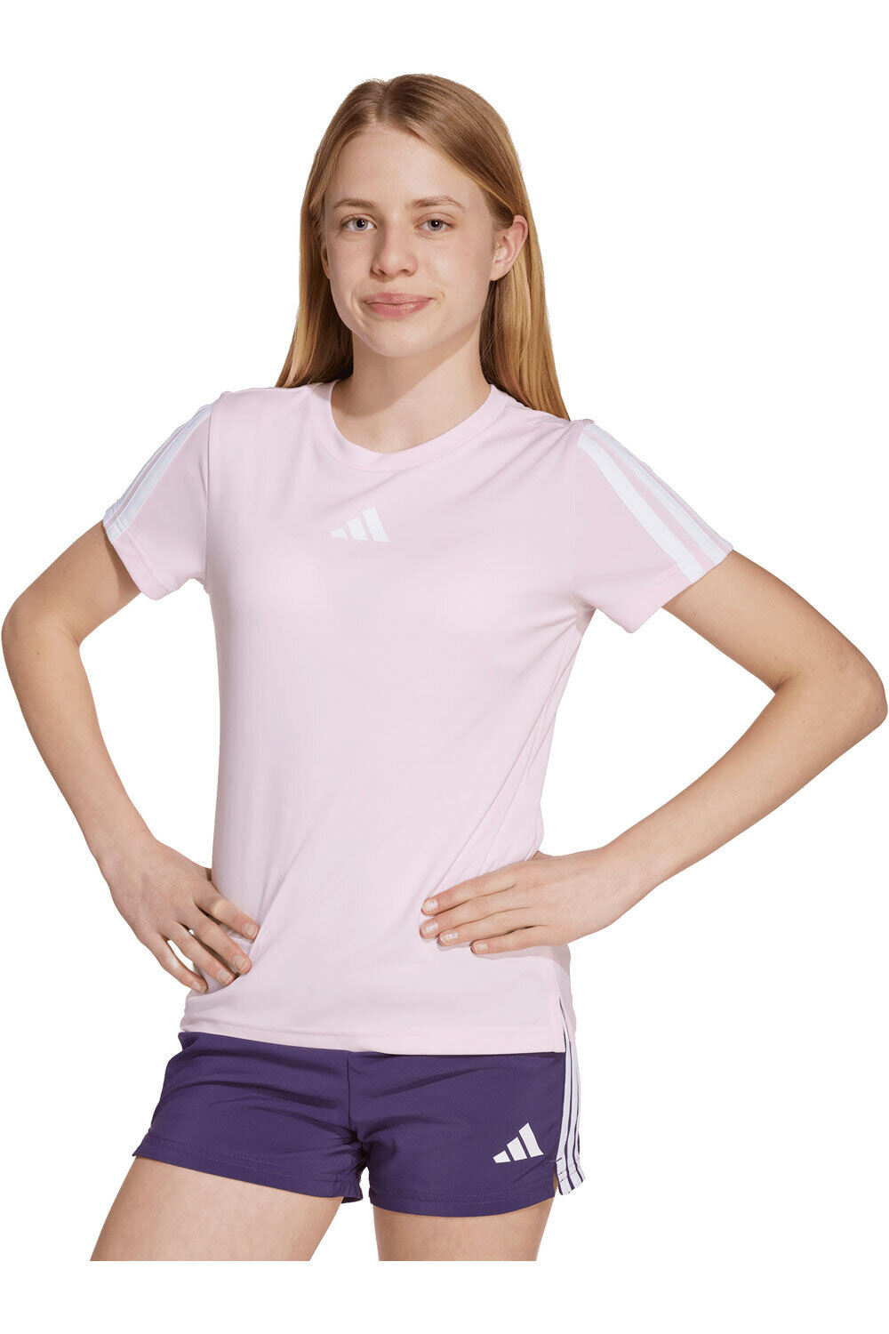 adidas camiseta manga corta niña TRAIN ESSENTIALS 3-STRIPES vista frontal
