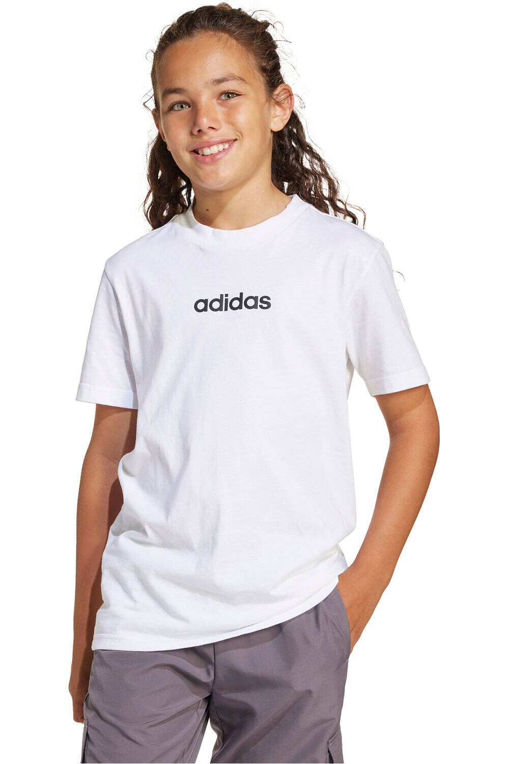 adidas camiseta manga corta niño J LIN TEE 160 vista frontal