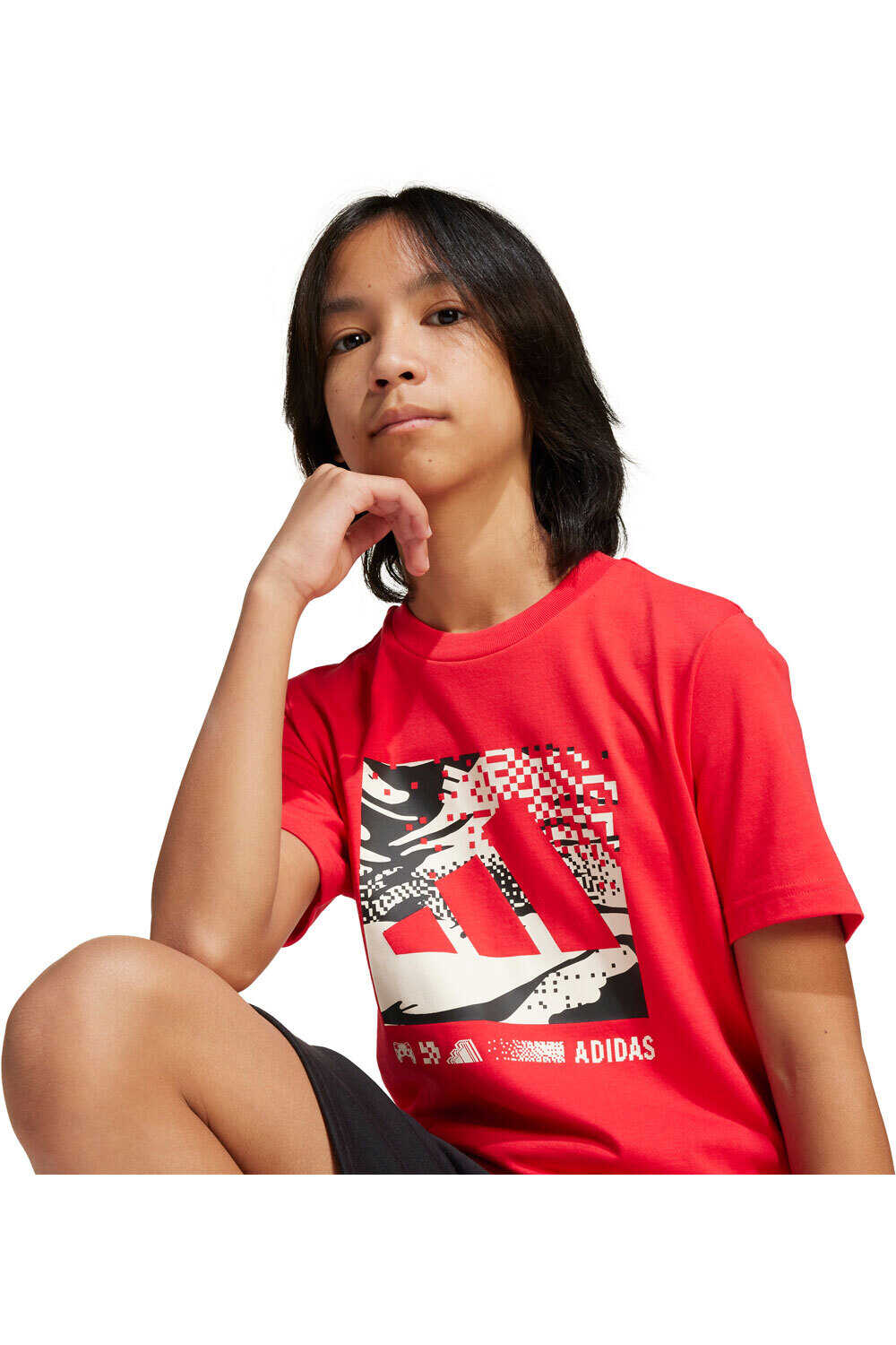 adidas camiseta manga corta niño X_J CAMO LOGO TEE 03