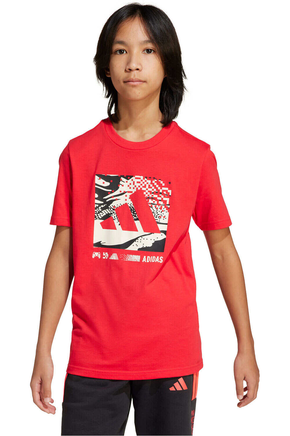 adidas camiseta manga corta niño X_J CAMO LOGO TEE vista frontal