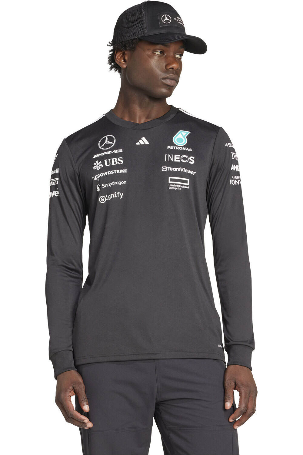 adidas camiseta manga larga hombre MERCEDES AMG PETRONAS DRIVER vista frontal