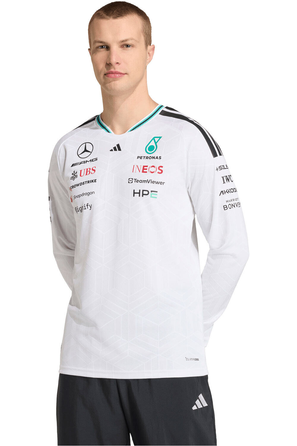 adidas camiseta manga larga hombre MERCEDES-AMG PETRONAS F1 OFICIAL vista frontal