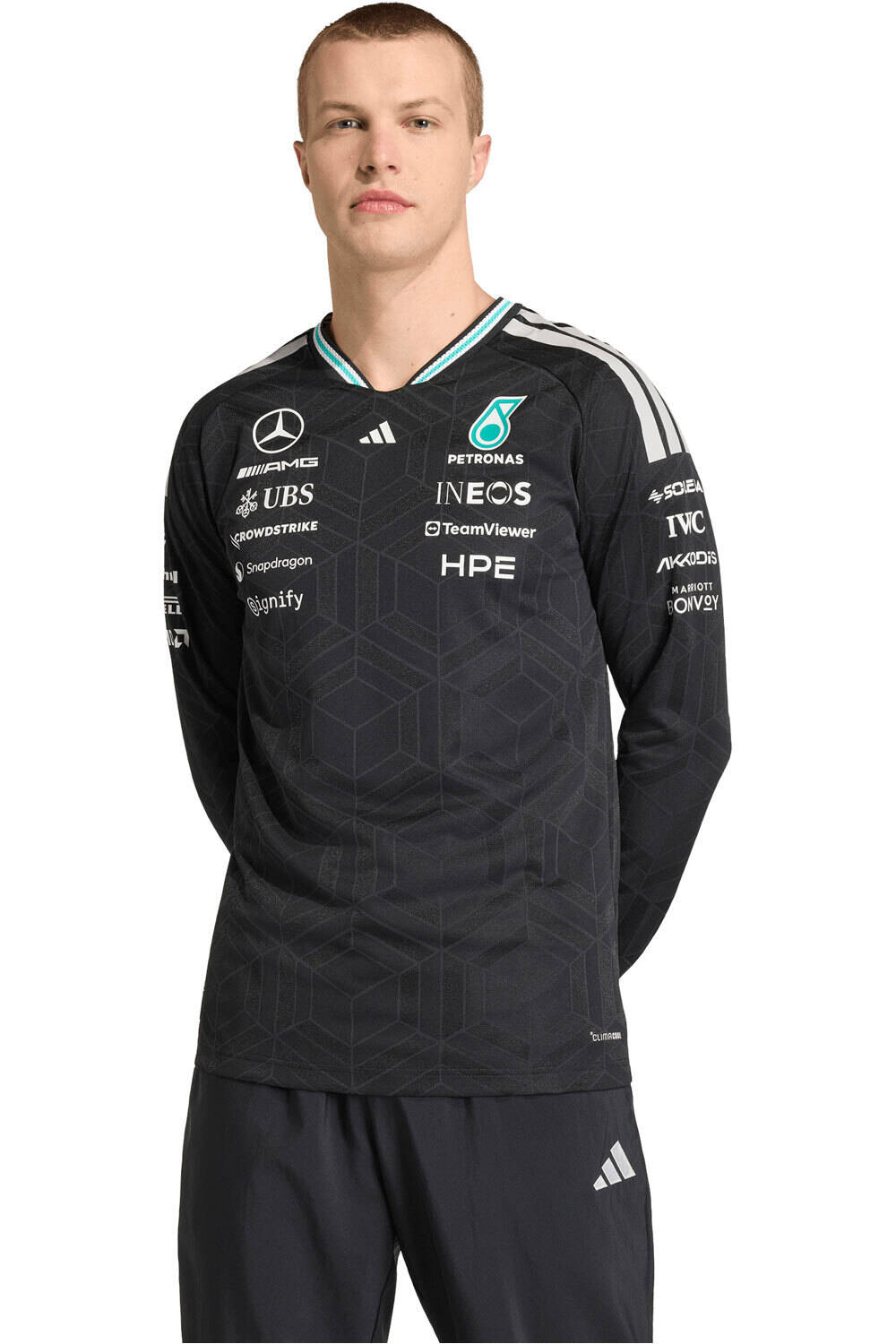adidas camiseta manga larga hombre MERCEDES-AMG PETRONAS F1 OFICIAL vista frontal