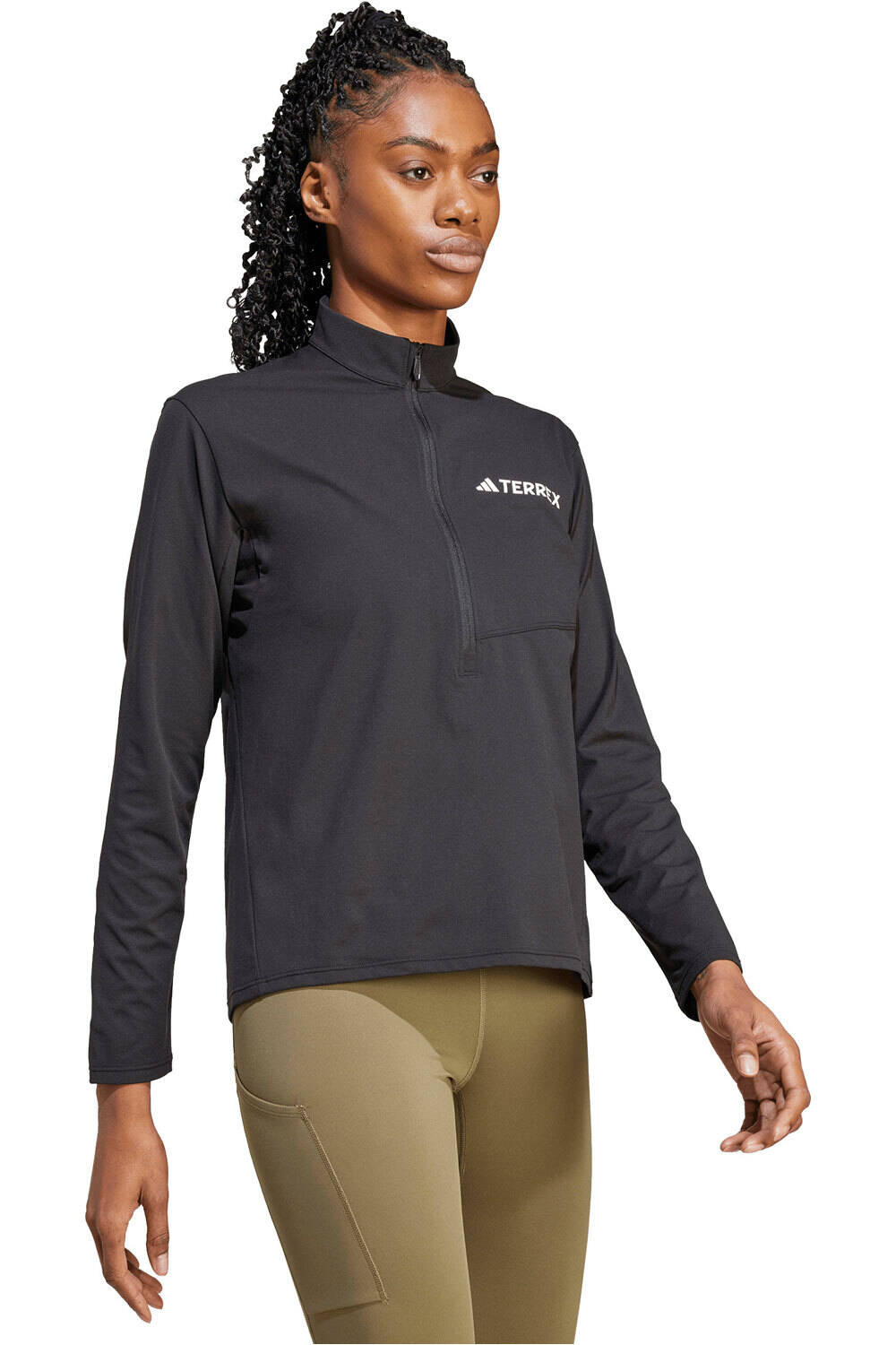 adidas camiseta montaña manga larga mujer TERREX MULTI CLIMACOOL 1/2 ZIP vista detalle