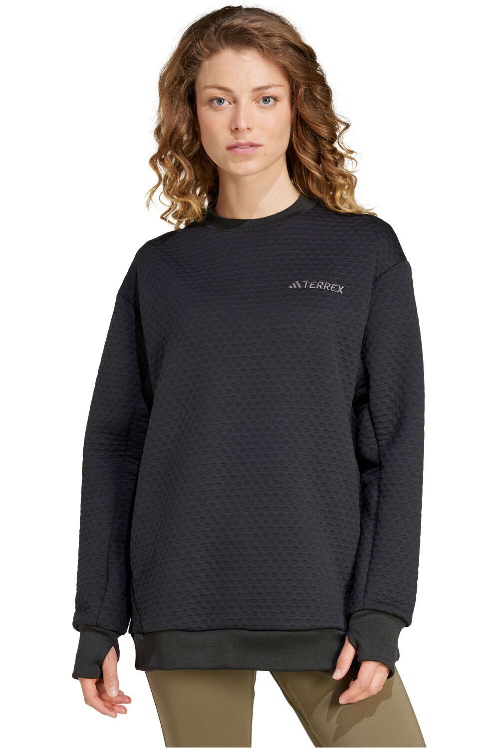 adidas camiseta montaña manga larga mujer W XPL CREW NECK vista frontal