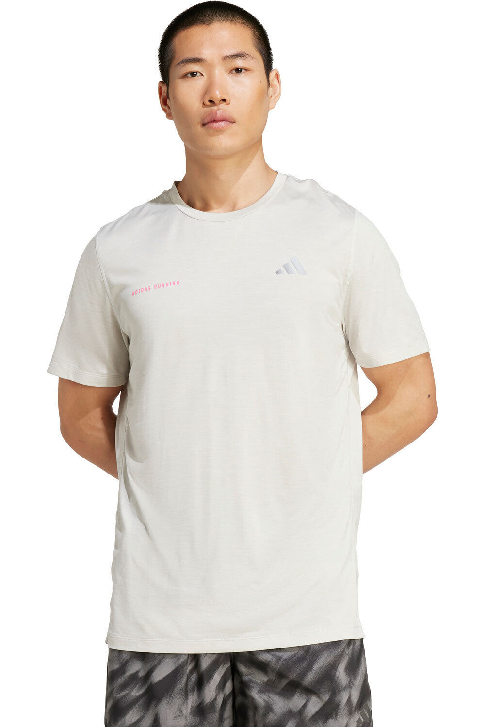 adidas camiseta técnica manga corta hombre OWN THE RUN MELANGE vista frontal