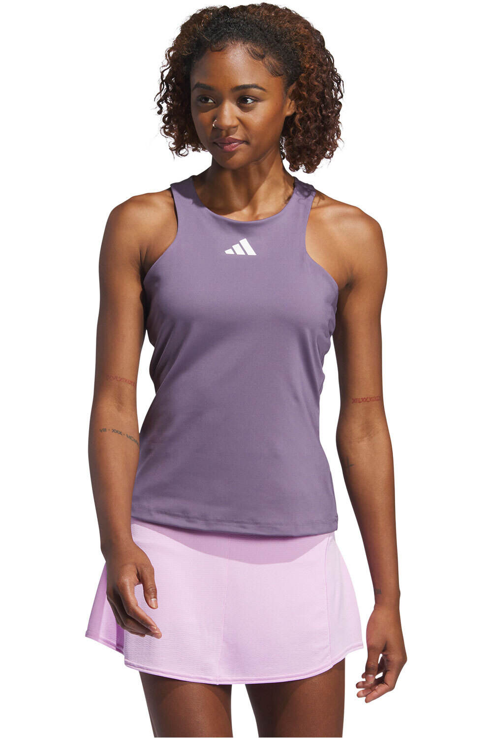 adidas camiseta tenis manga corta mujer CAMISETA TIRANTES Y-TANK SHADOW VIOLET vista frontal