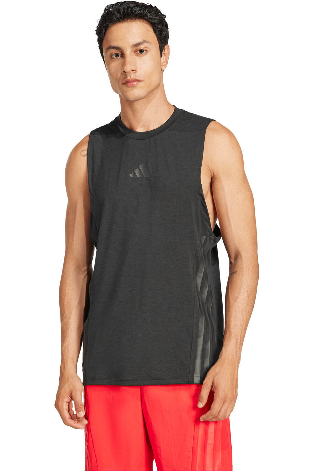 adidas camiseta tirantes fitness hombre TCNICA DESIGNED FOR TRAINING 3S vista frontal