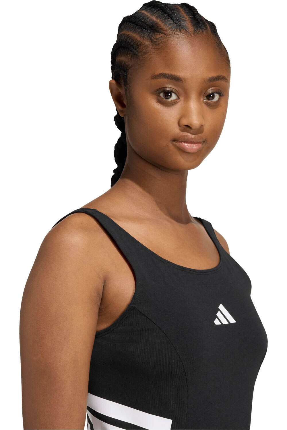 adidas camiseta tirantes fitness mujer BODI FUTURE ICONS 3 STRIPES vista detalle