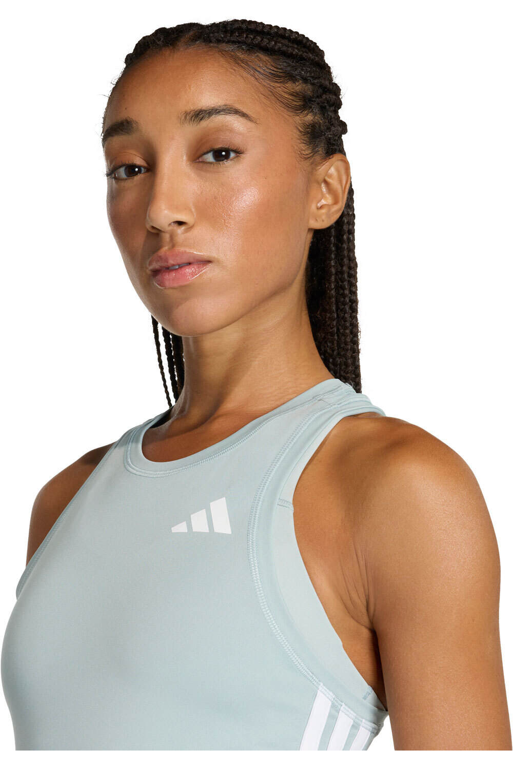 adidas camiseta tirantes fitness mujer TRAIN ESSENTIALS WORKOUT 3 BANDAS vista detalle