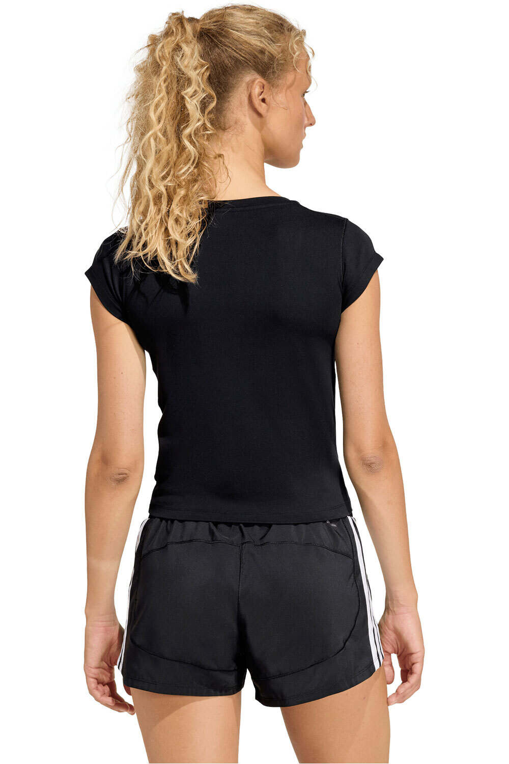 adidas camisetas fitness mujer CORTA HYPERGLAM vista trasera