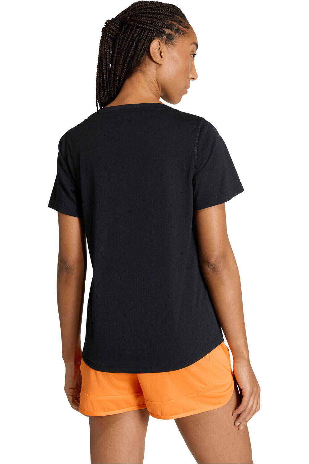 adidas camisetas fitness mujer Y ESCOTE HONDO ESSENTIALS MINIMAL vista trasera