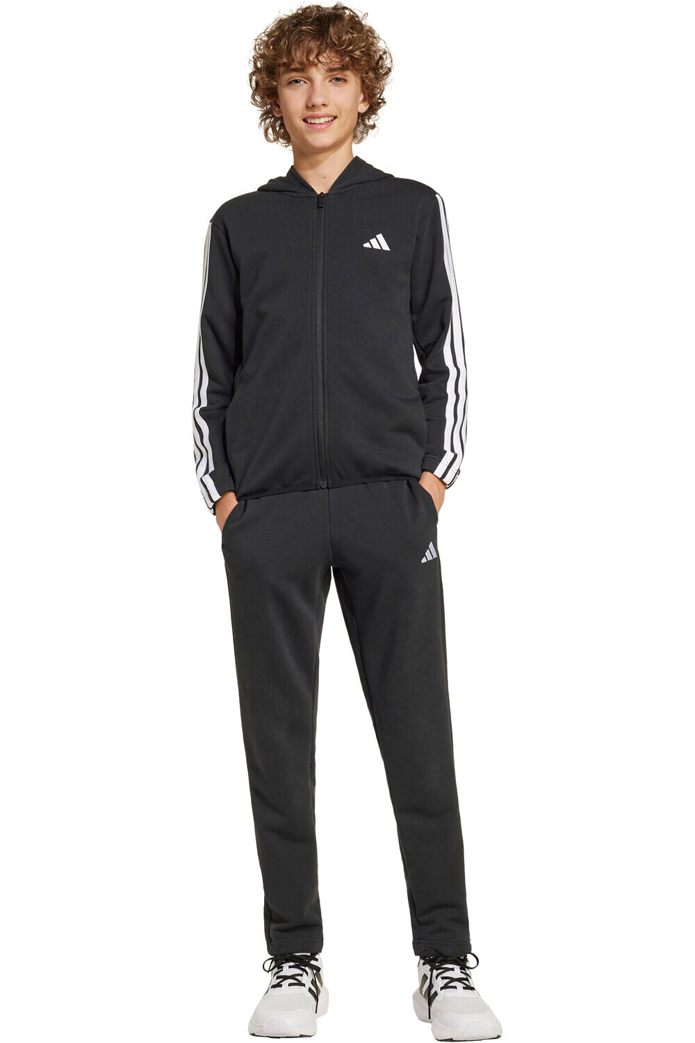 adidas chándal niño J 3S FT TS 220 vista frontal