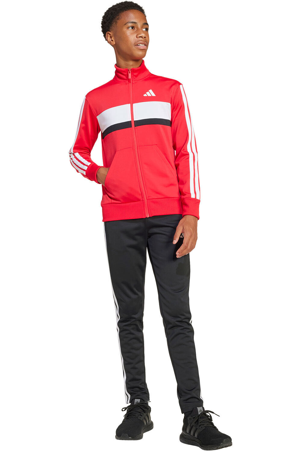 adidas chándal niño J 3S TIBERIO TS vista frontal