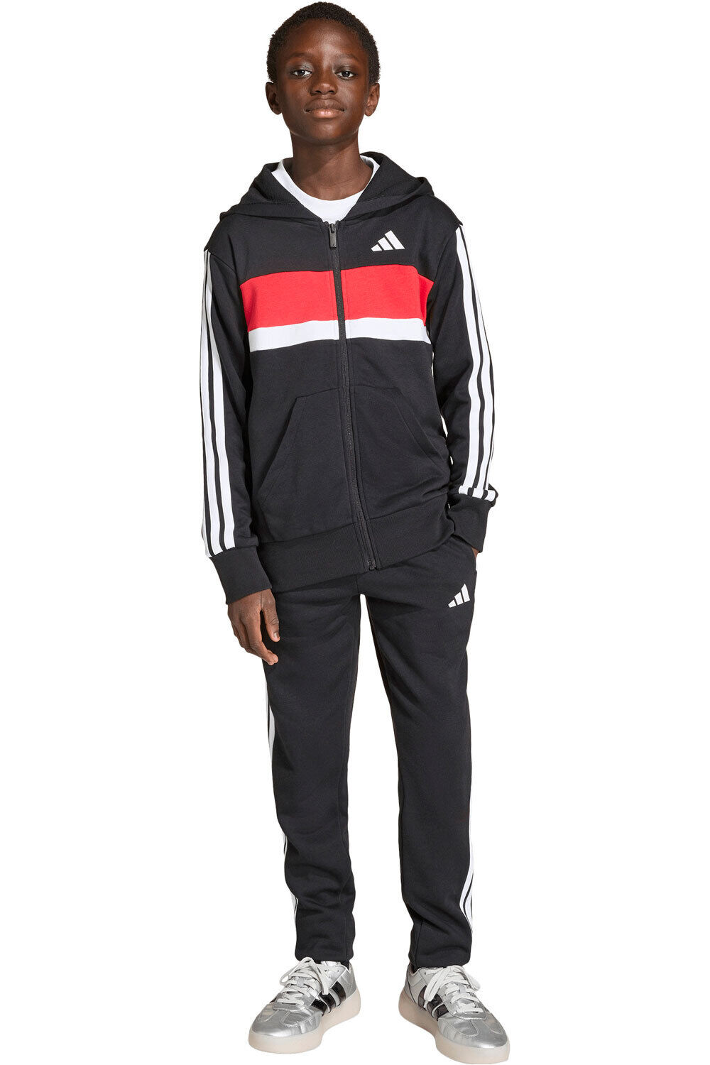 adidas chándal niño SEASONAL ESSENTIALS TIBERIO 3 STRIPES vista frontal