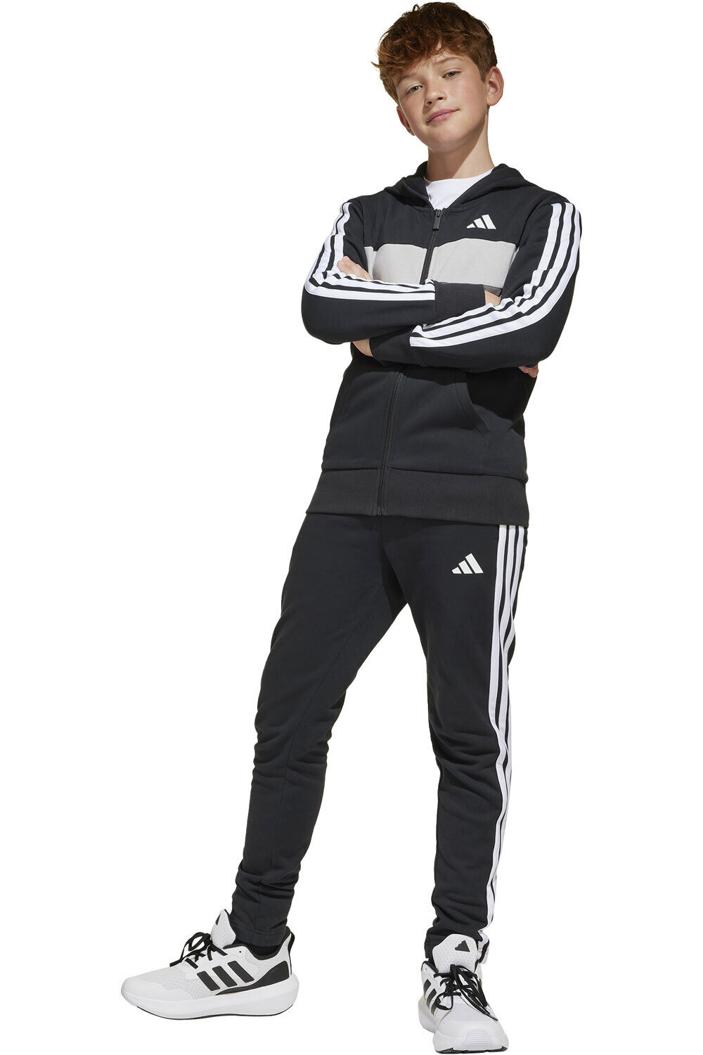 adidas chándal niño X_J 3S TIB FL TS vista frontal