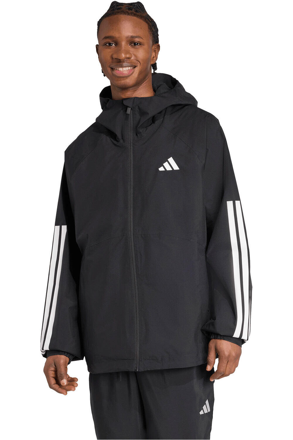 adidas chaqueta outdoor hombre ESSENTIALS CLIMAPROOF 3 STRIPES vista frontal