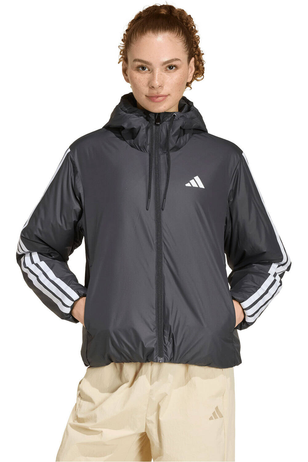 adidas chaqueta outdoor mujer ESSENTIALS CLIMAWARM 3 STRIPES vista frontal