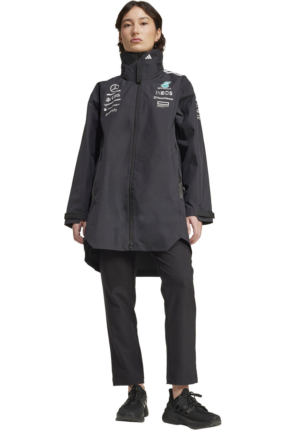 adidas chubasquero mujer MERCEDES F1 TEAM MYSHELTER vista frontal