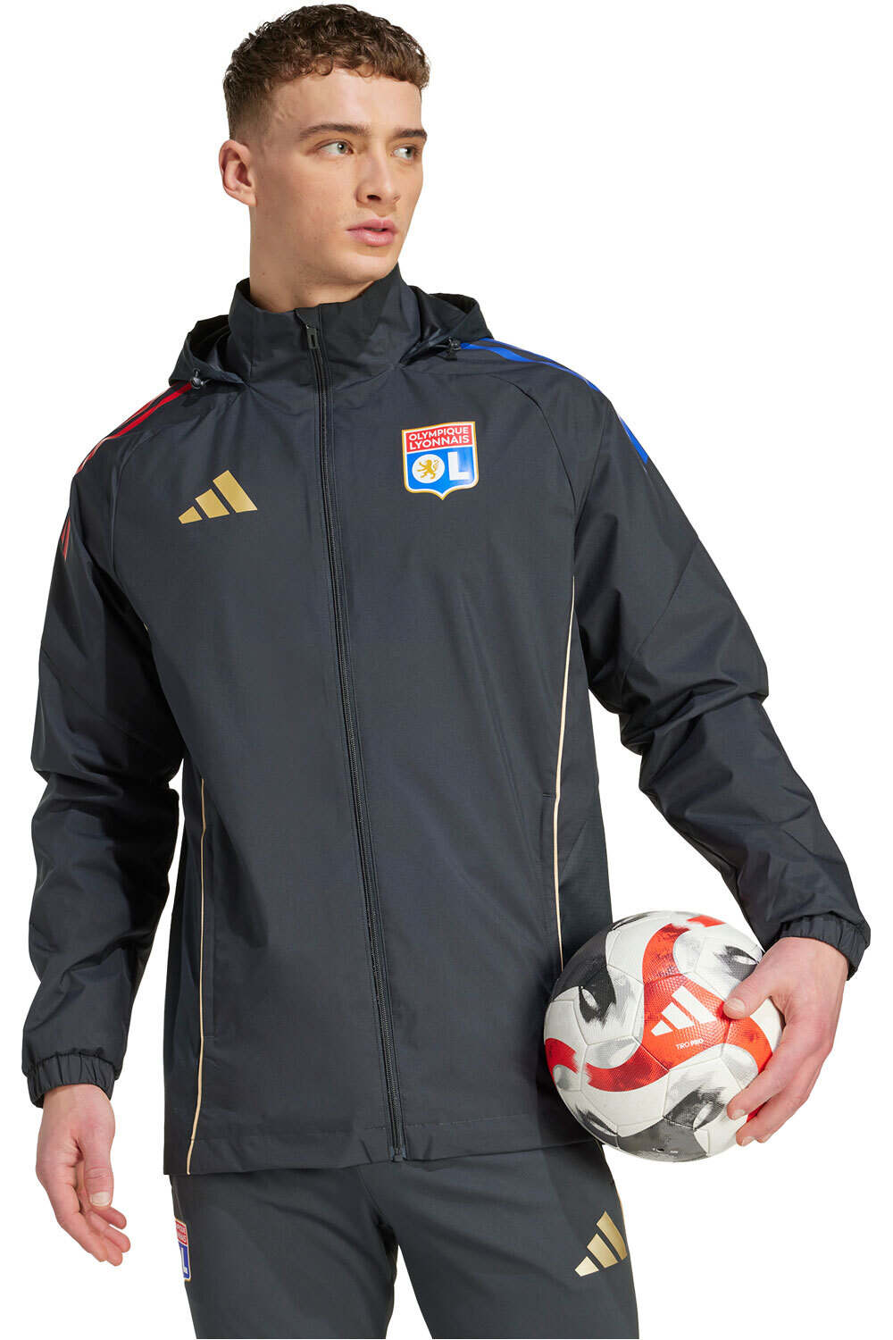 adidas chubasqueros y chaquetones entrenamiento fútbol O.LYON 26 AW JKT vista detalle