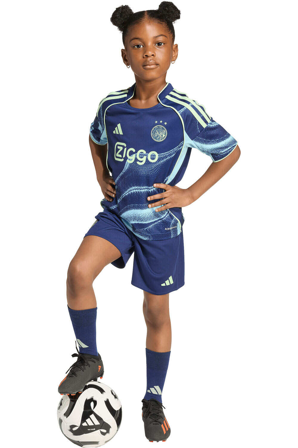 adidas equipación fútbol niño AJAX AMSTERDAM 25/26 VISITANTE vista frontal