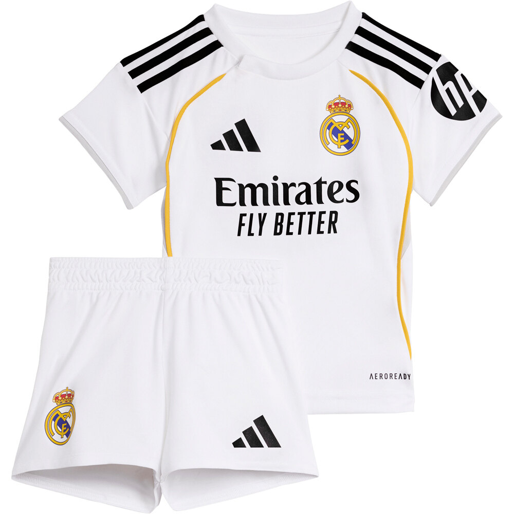adidas equipación fútbol niño REAL MADRID 25/26 HOME vista frontal
