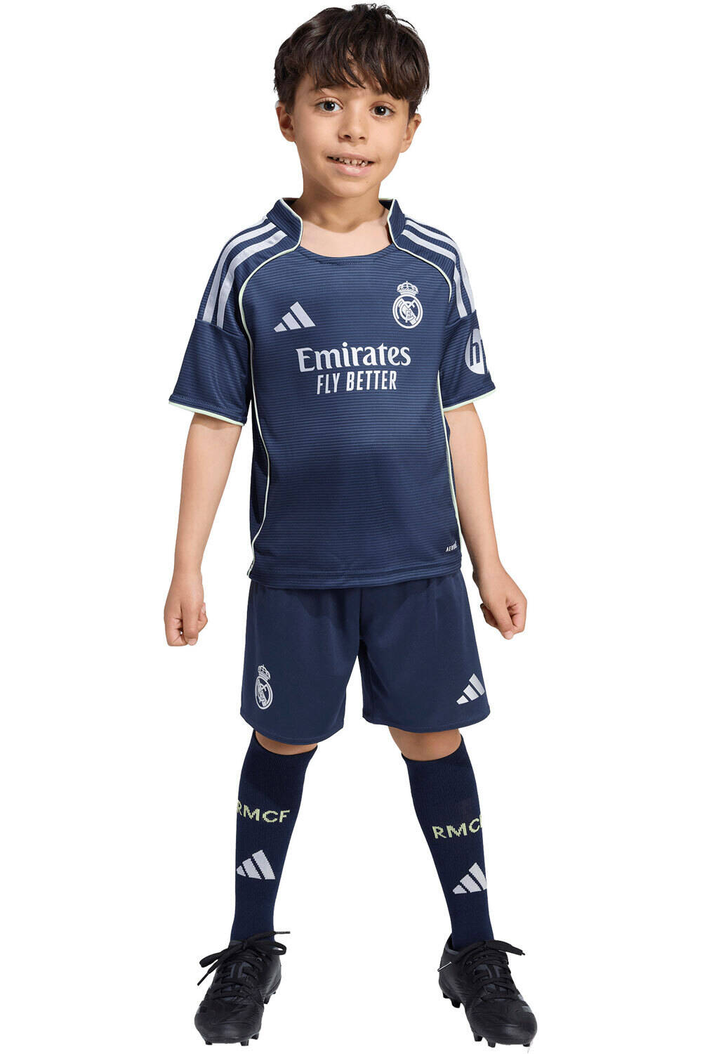 adidas equipación fútbol niño REAL MADRID 25/26 VISITANTE vista frontal