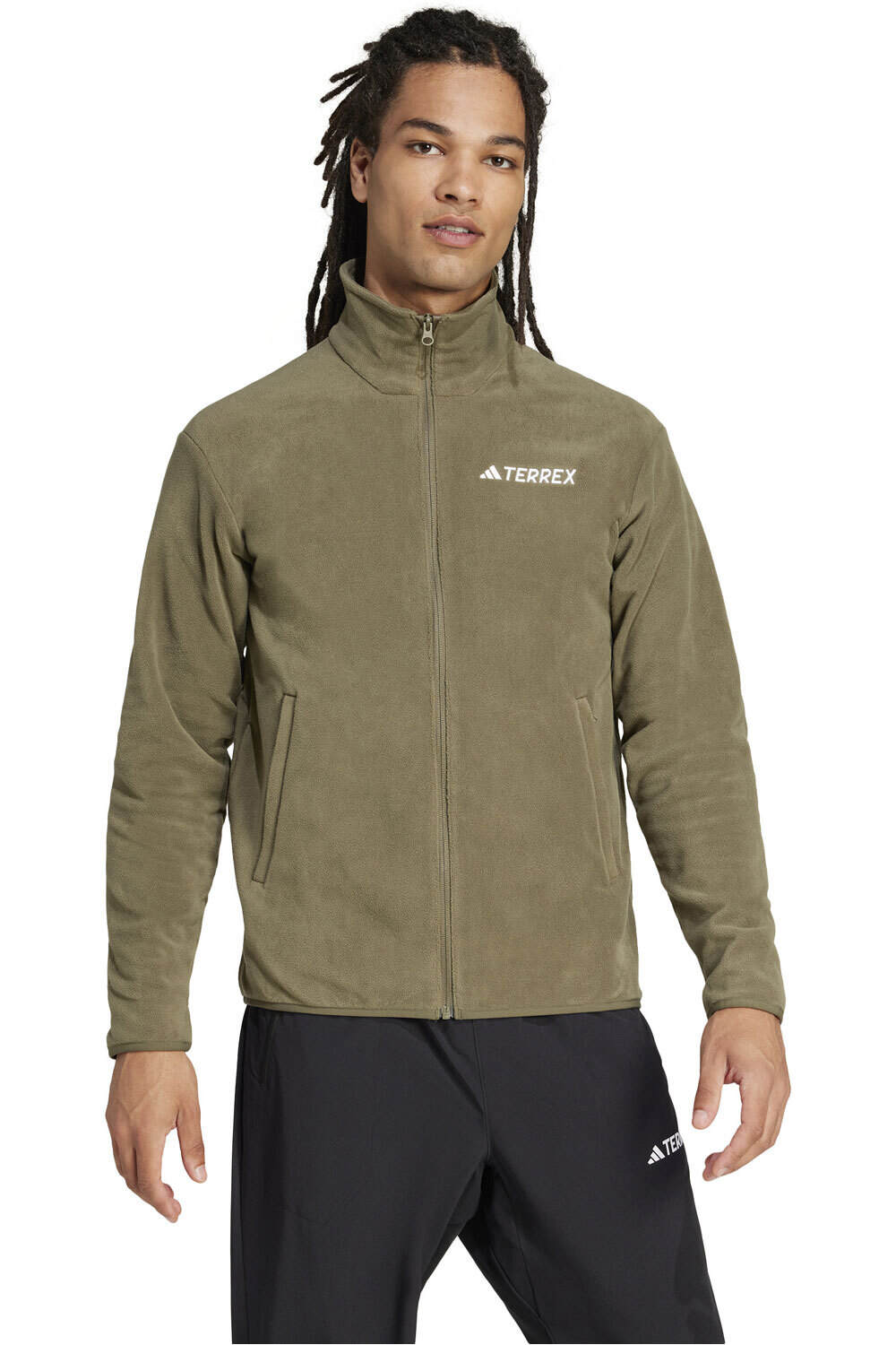 adidas forro polar hombre MT ESS FZ FL vista frontal