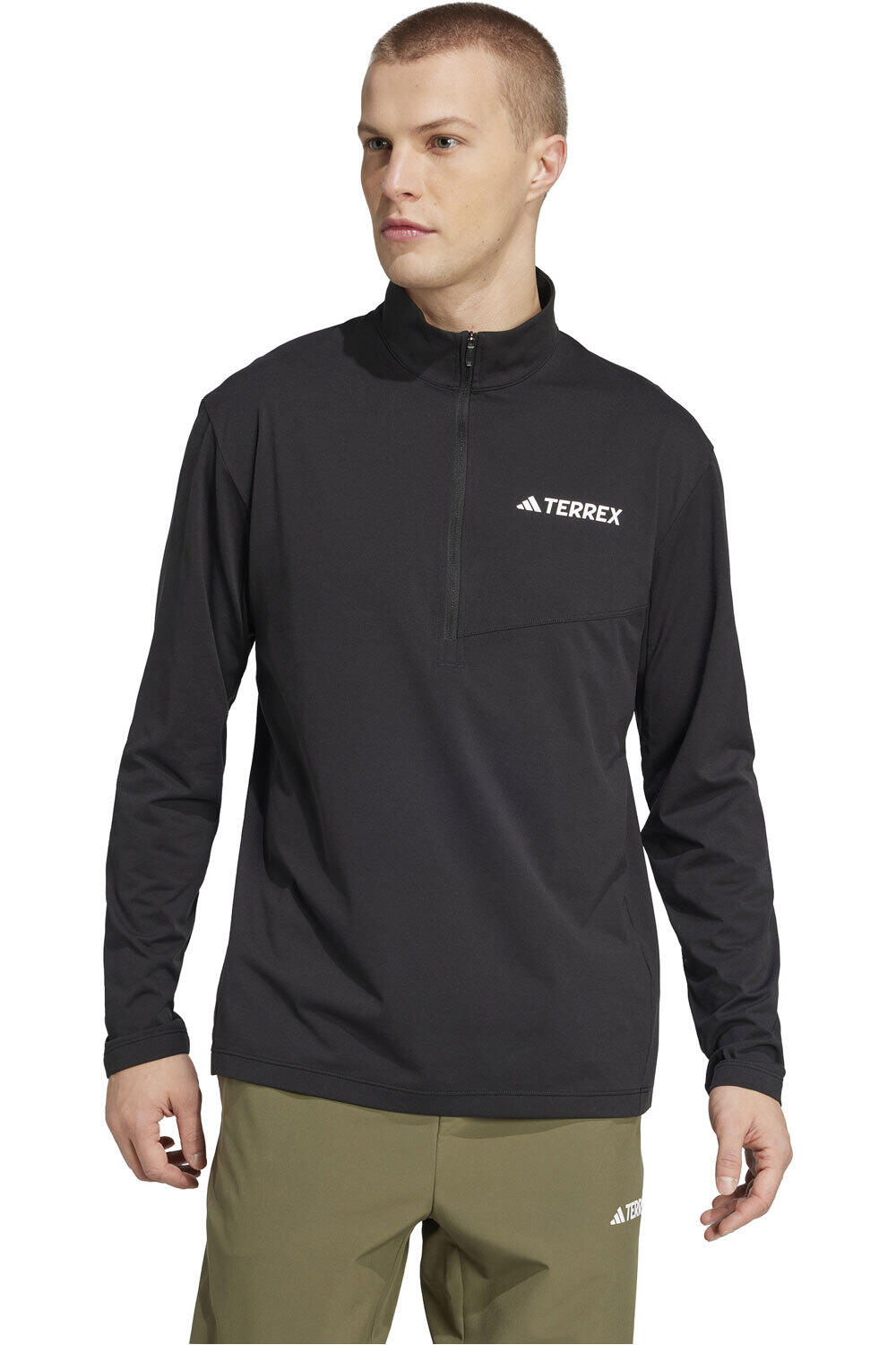 adidas forro polar hombre MT HALFZ LS TEE vista frontal