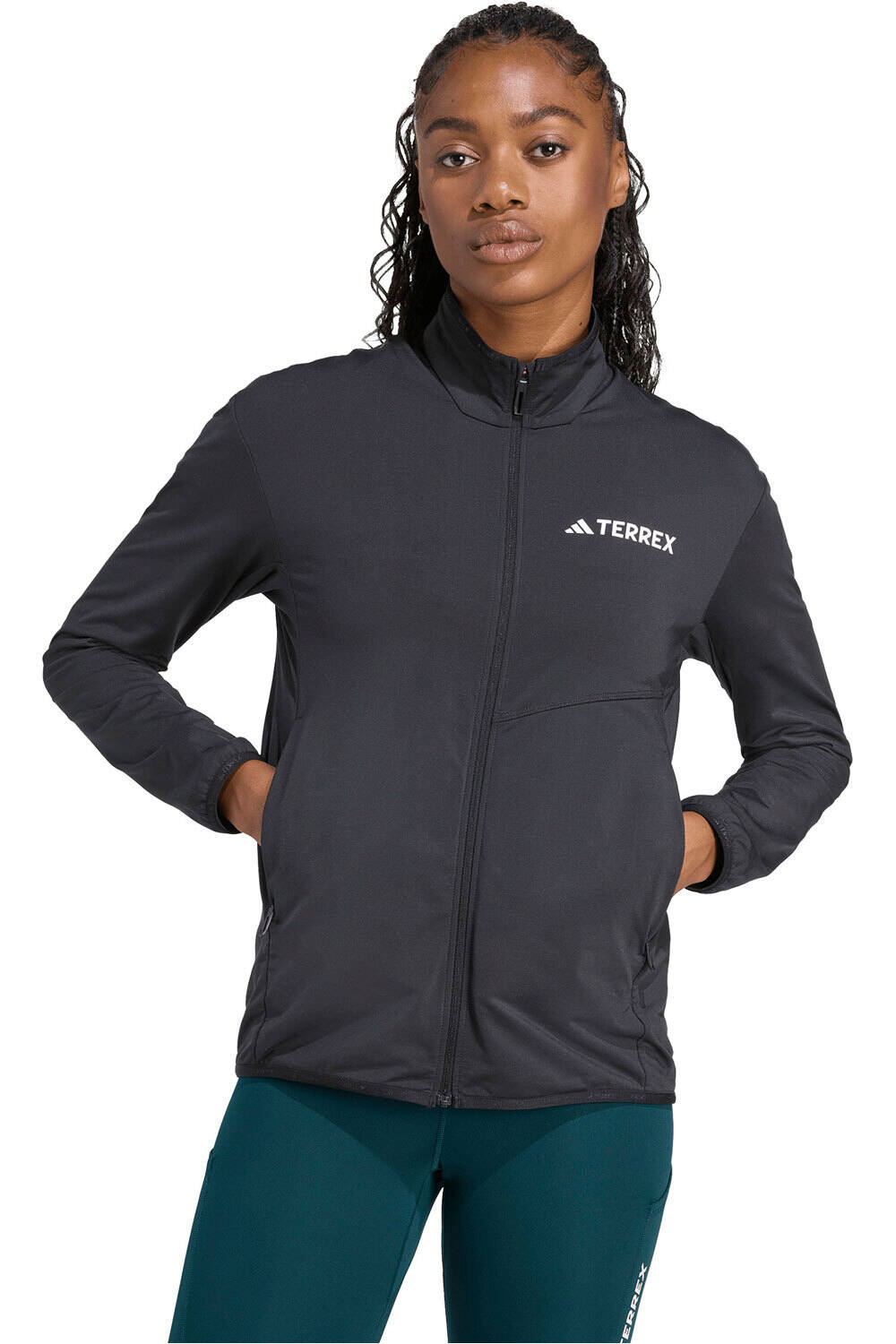 adidas forro polar mujer W MT CW T FZ FL vista frontal