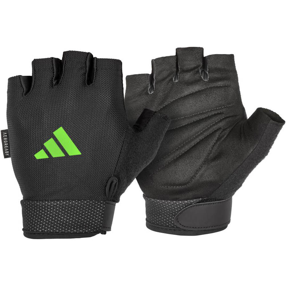 adidas guante halterofilia Essential Adjustable Gloves Green vista frontal