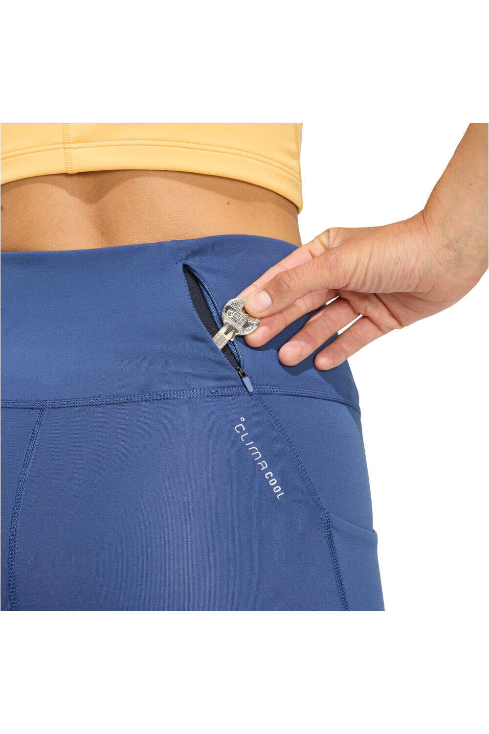 adidas malla larga running mujer CLIMACOOL ADI365 3 BANDAS vista detalle