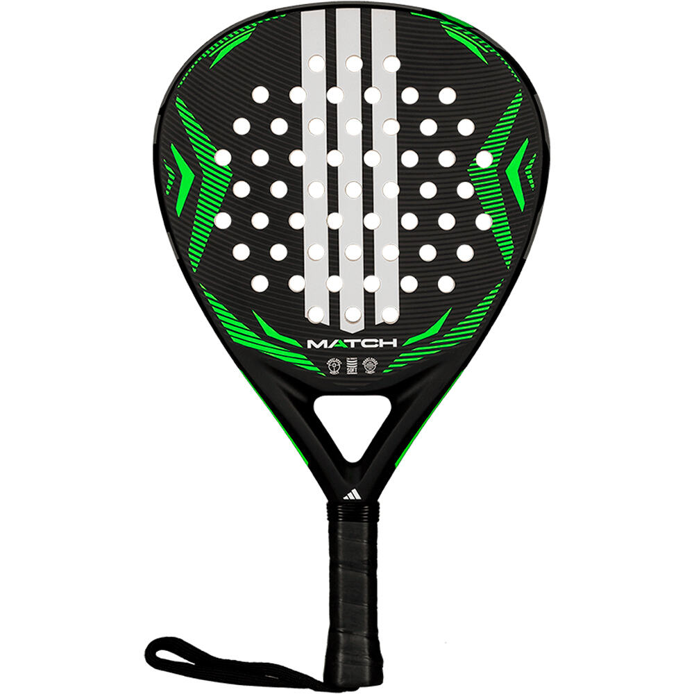 adidas pala pádel adulto ADIDAS MATCH BLACK LIME vista frontal