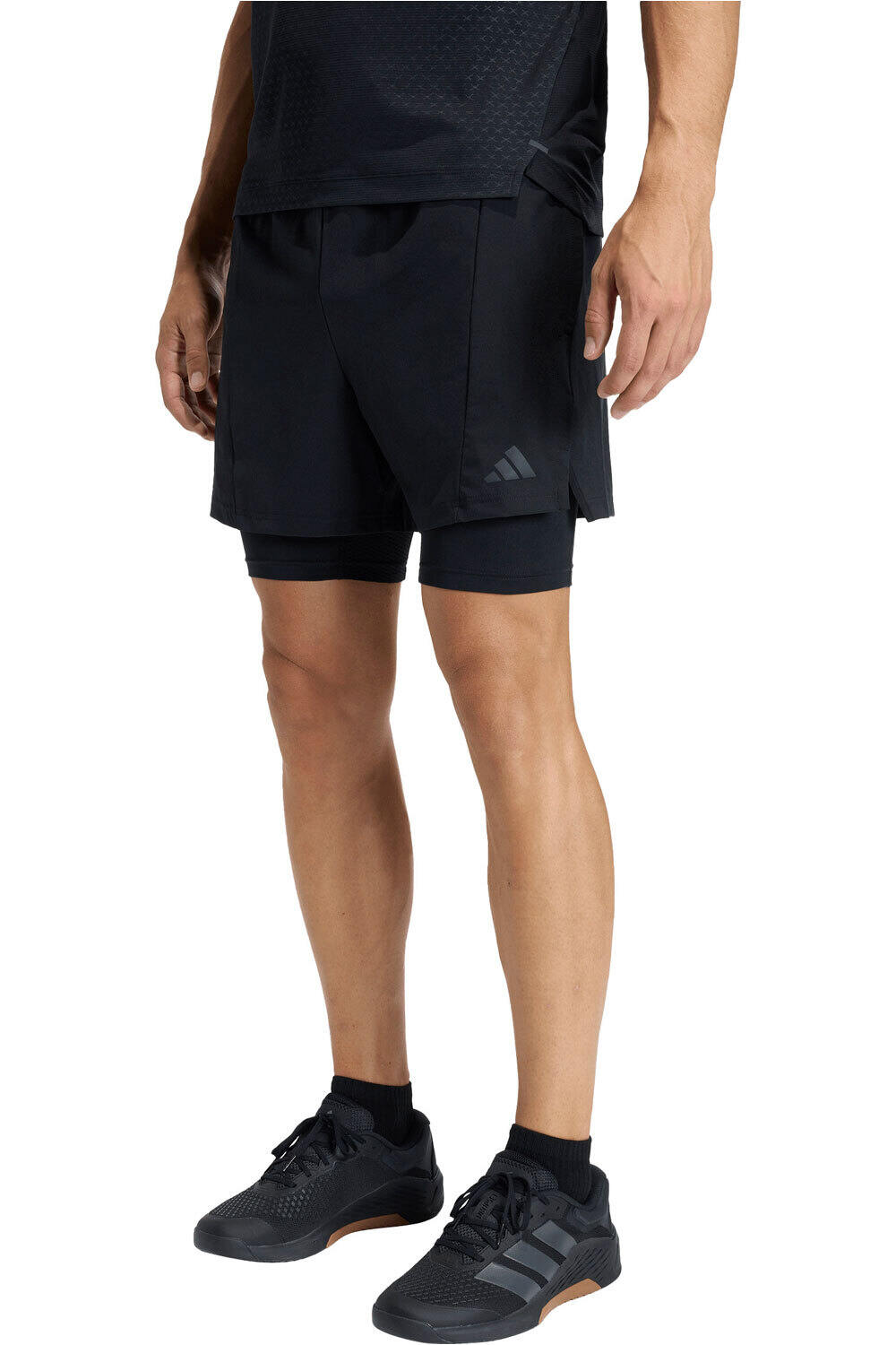 adidas pantalón corto fitness hombre D4T 2IN1 SHORTS vista frontal