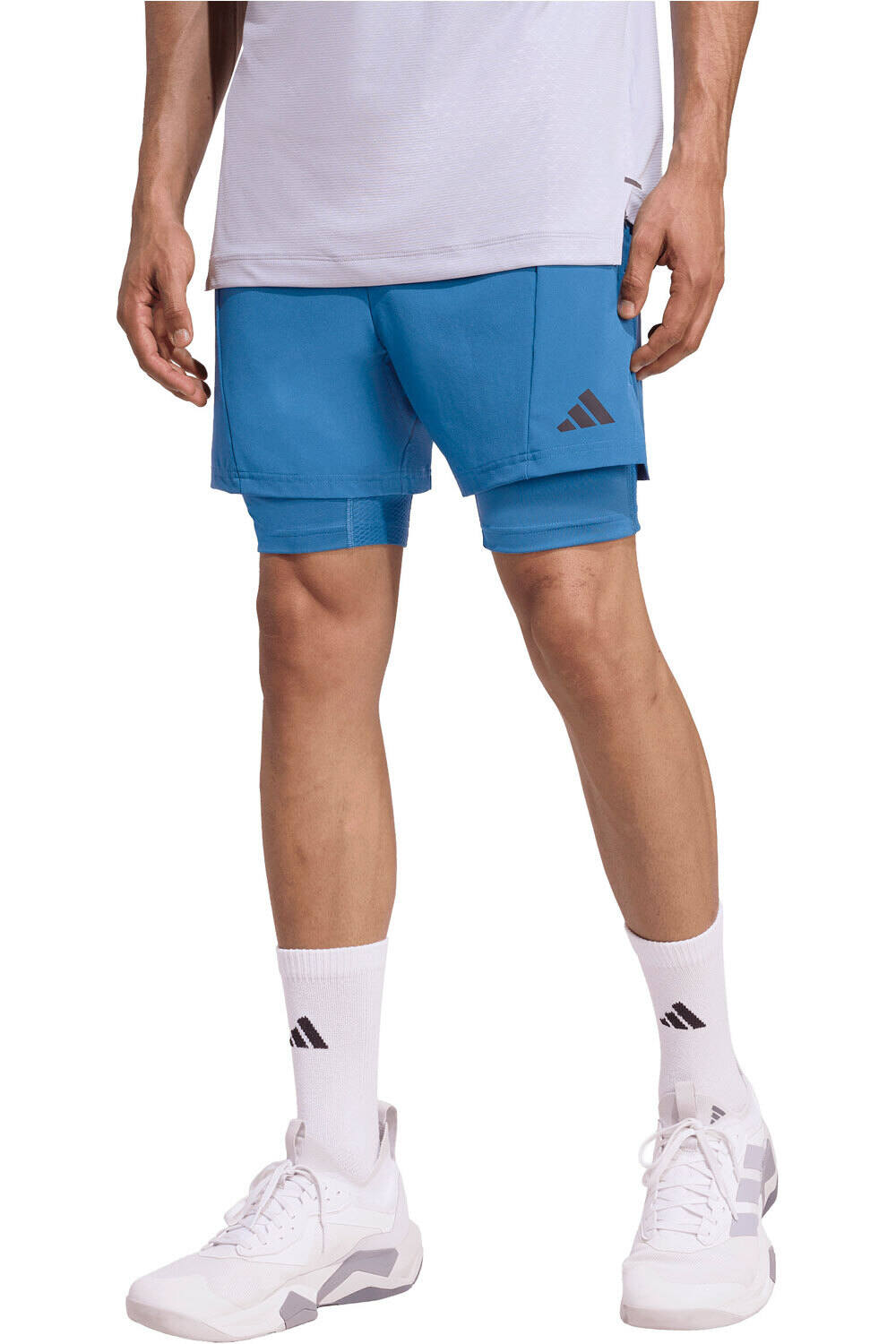 adidas pantalón corto fitness hombre ENTRENAMIENTO 2 EN 1 D4T vista frontal