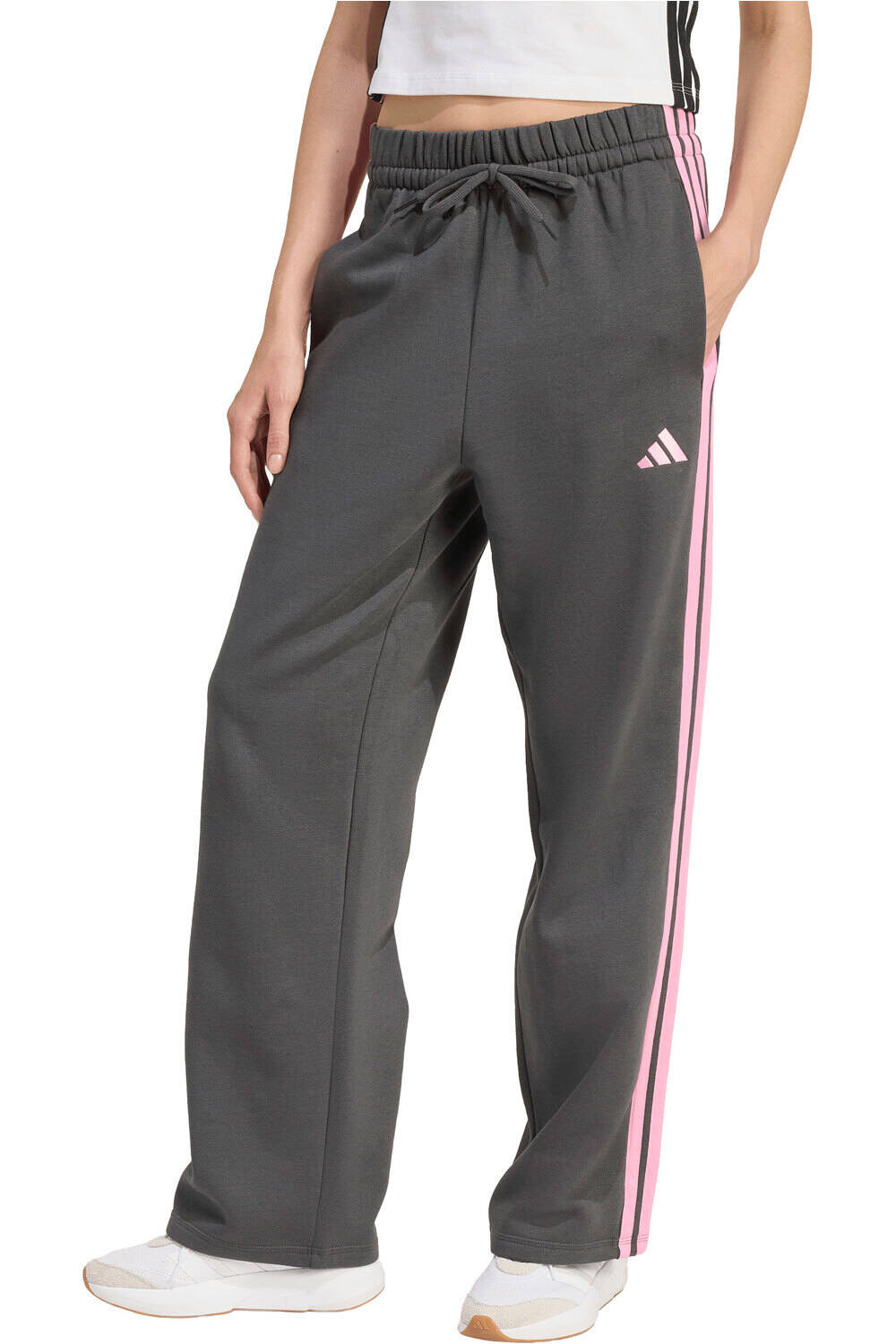adidas pantalón mujer ESSENTIALS OPEN-HEM 3 BANDAS vista frontal