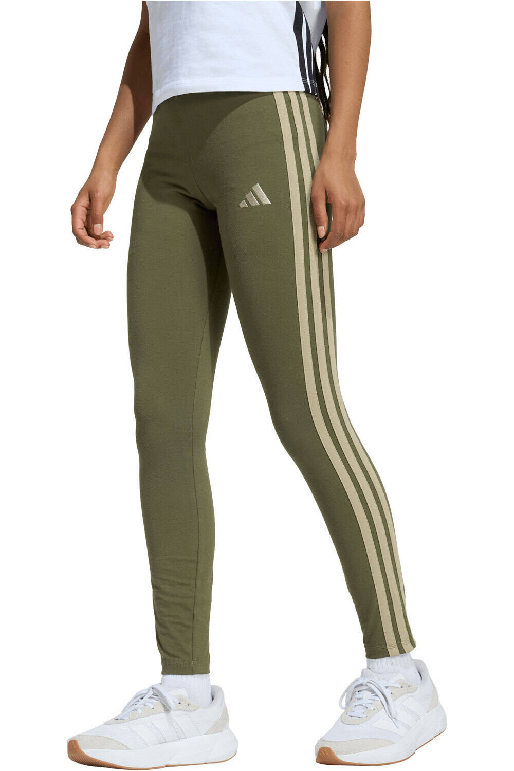 adidas pantalón mujer MALLAS ESSENTIALS COTTON 3 BANDAS vista frontal